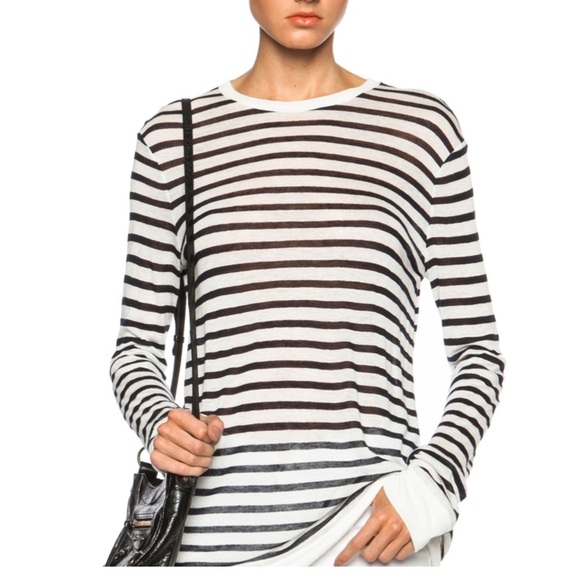 Alexander Wang Lightweight Striped Sweater Linen Blend - Picture 3 of 11